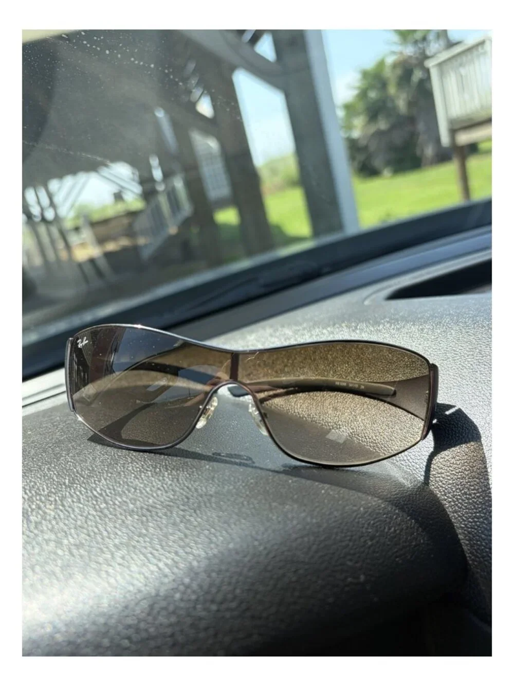 Ray-Ban RB3268 Shield sunglasses Brown Gradient Gunmetal Frame with case